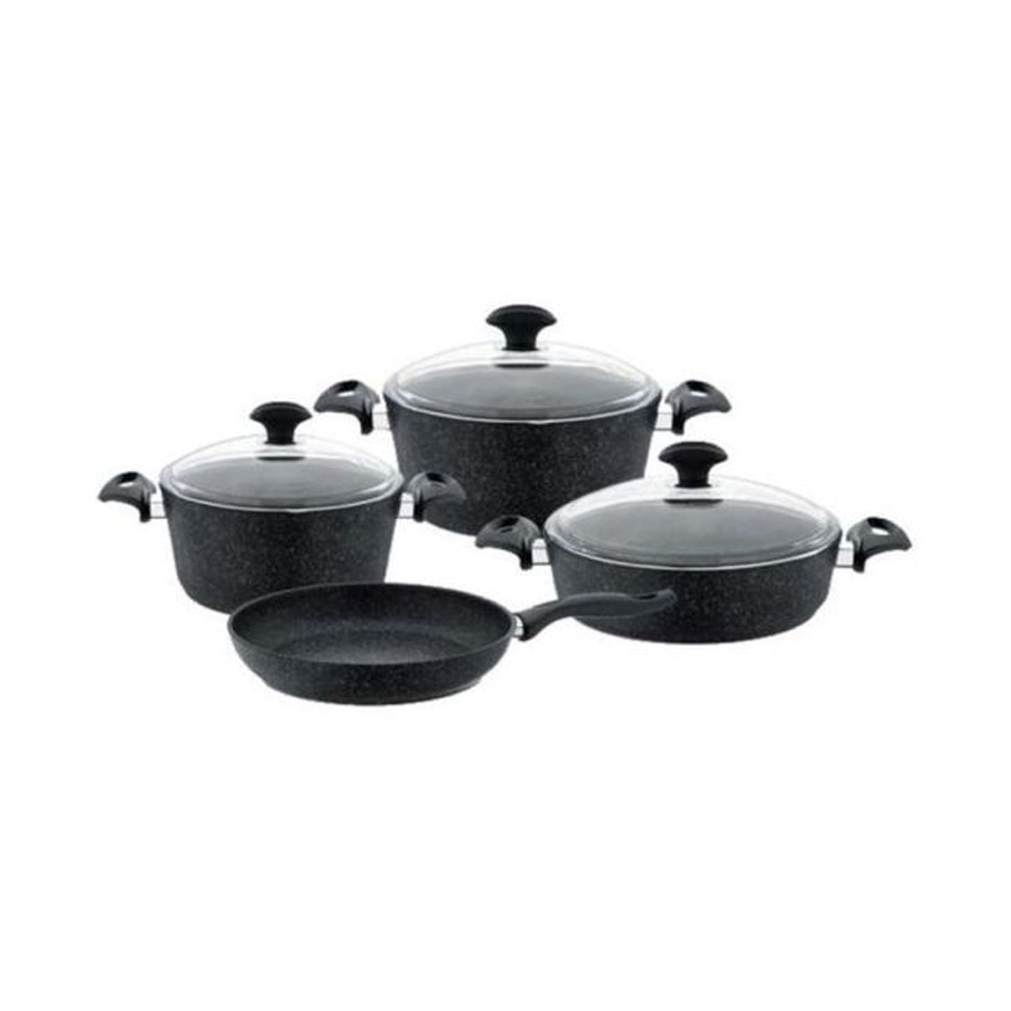 Falez Diamond 7-Piece Granite Cookware Set (Black)