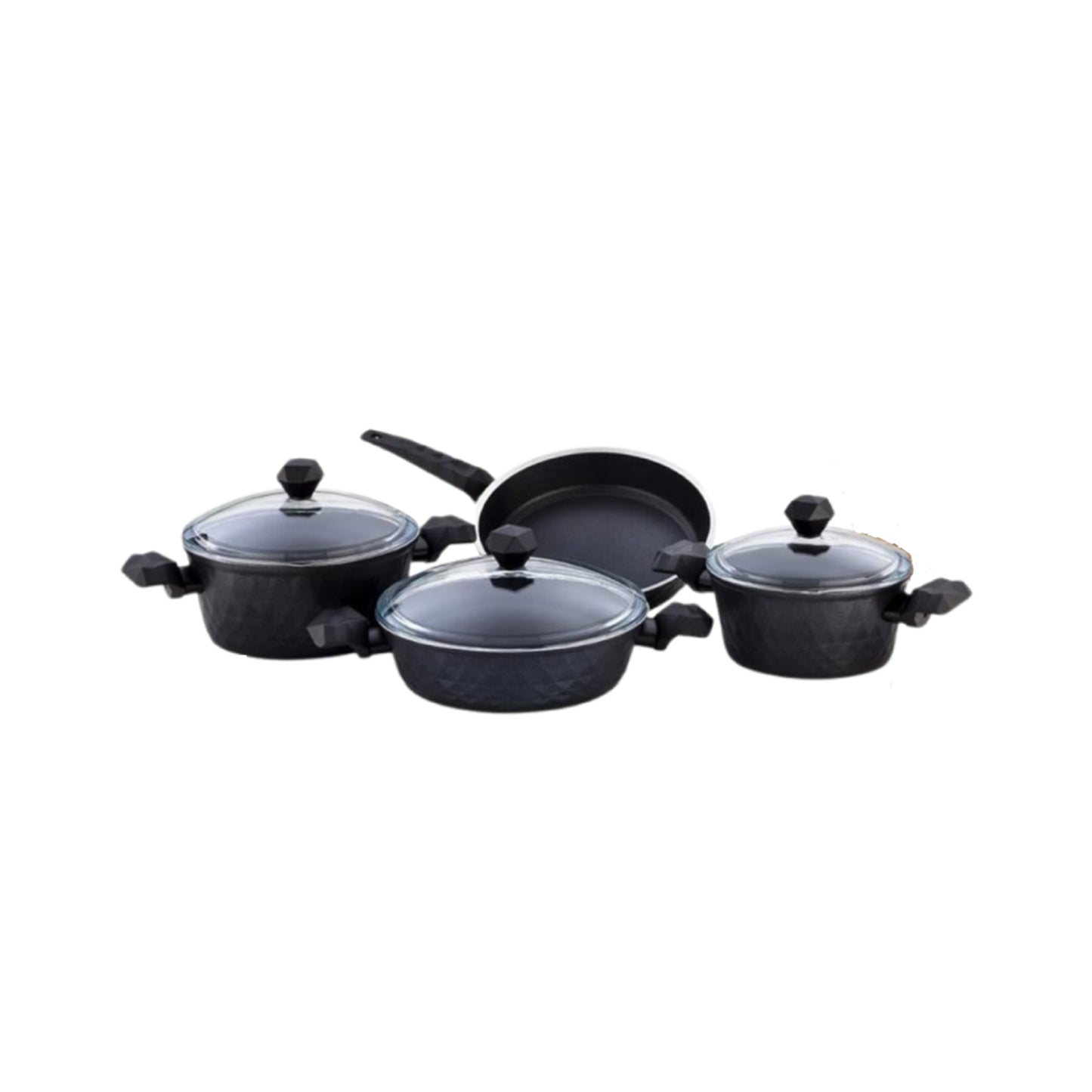 Falez Diamond 7-Piece Granite Cookware Set (Black) FALEZ