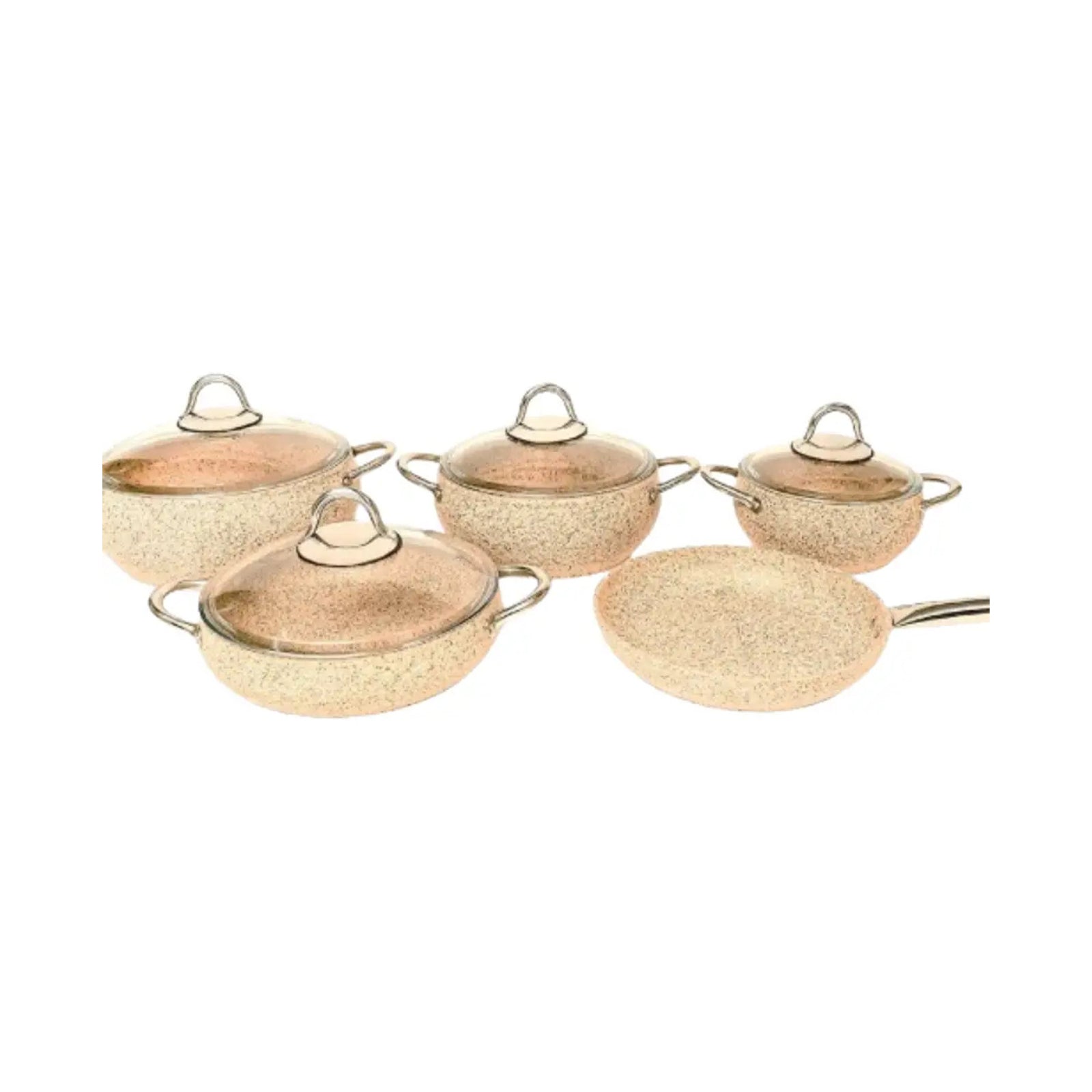 Falez Avanos 9-Piece Belly Shape Cookware Set (Creamy)