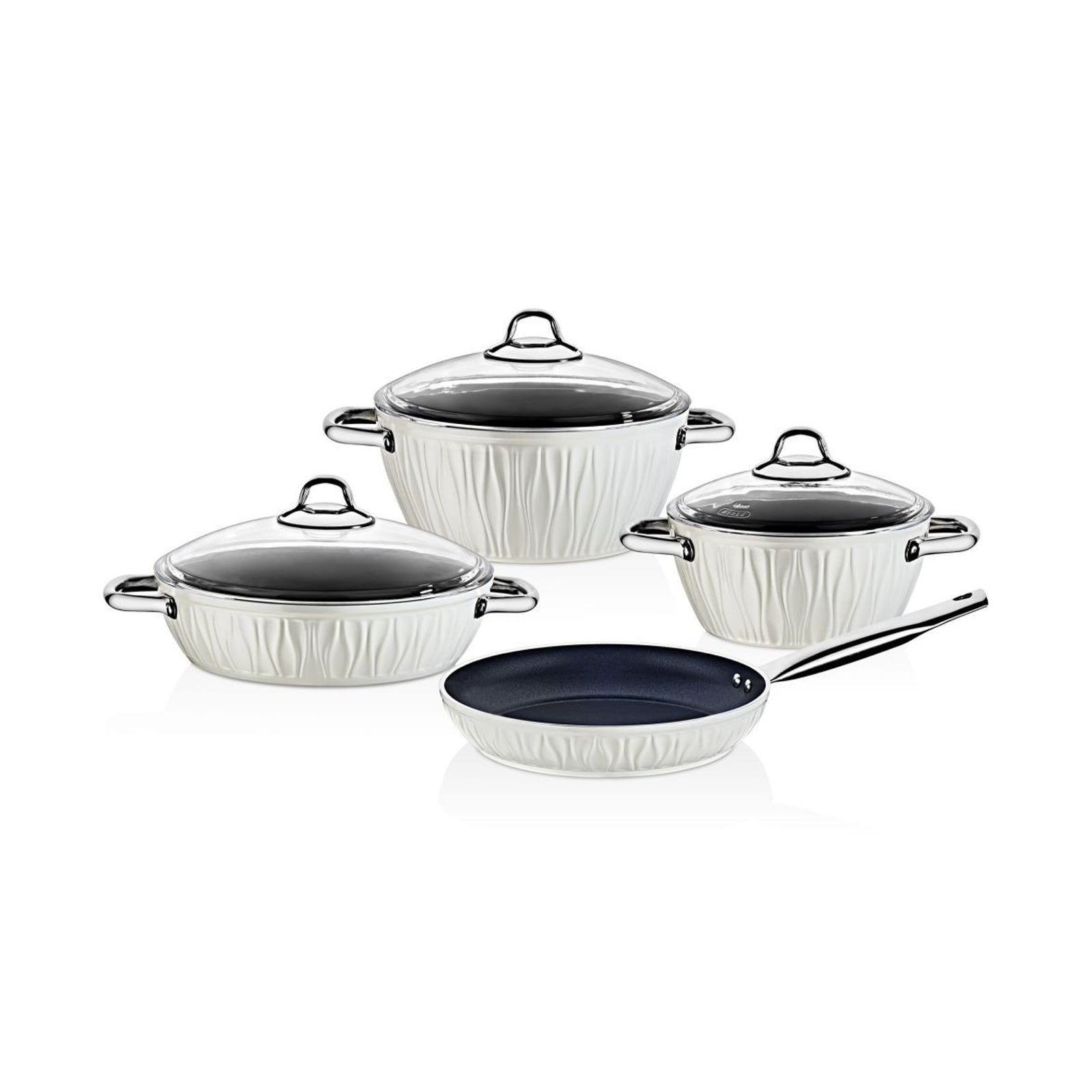 Falez Carnival Series 7-Piece Cookware Set (Cream)