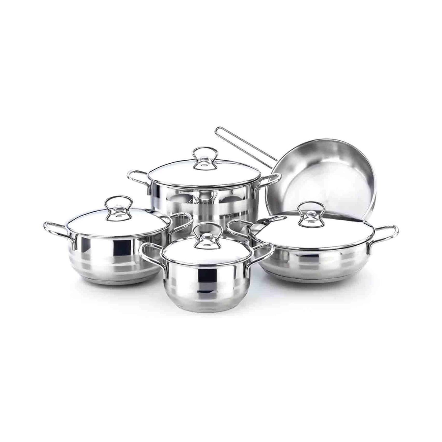 Falez Beta 9-Piece Stainless Steel Cookware Set