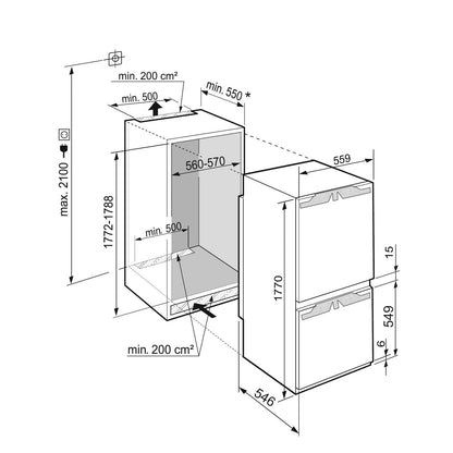 LIEBHERE 10 CF Refrigerator 2 Doors Bottom Freezer White