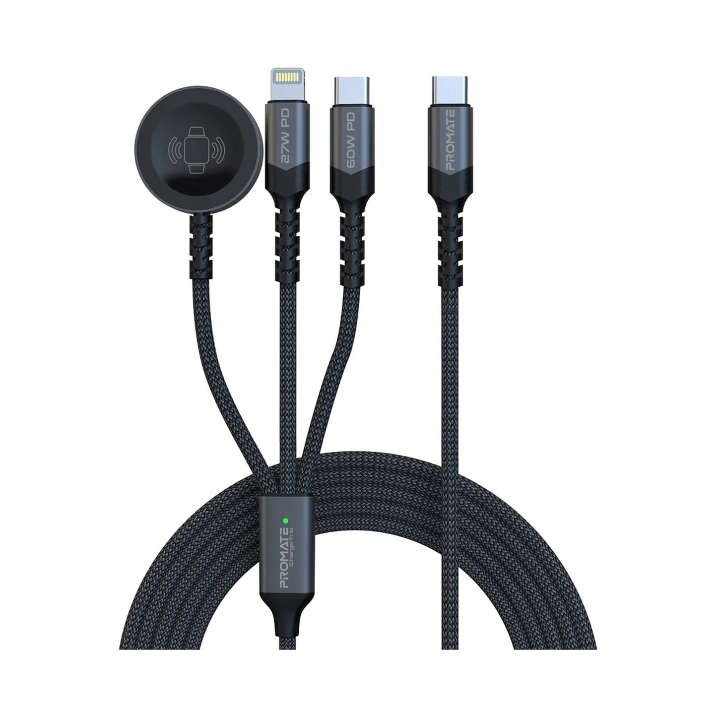 PROMATE 5-in-1 Multi-Connector Cable for Charging & Data