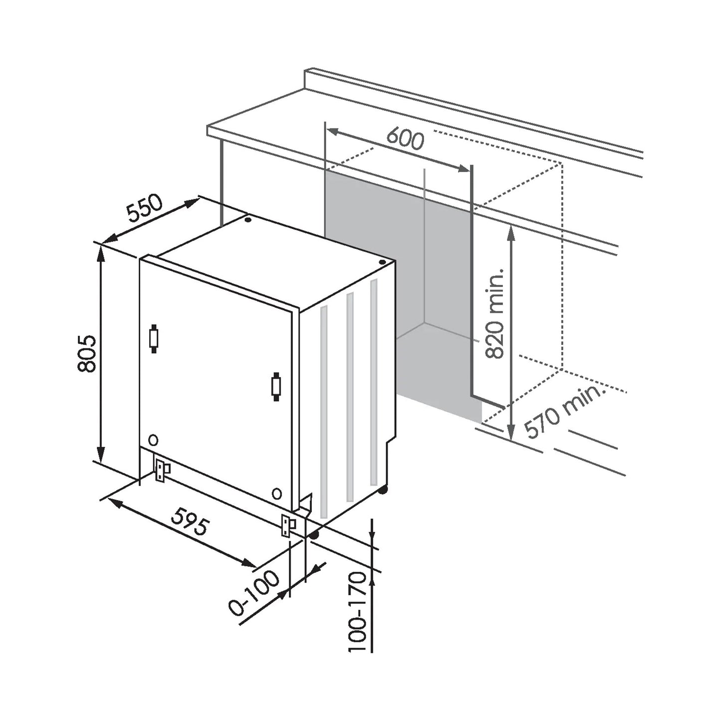 ELBA Fully Integrated Dish-Washer 15 Place Settings 9 Progs
