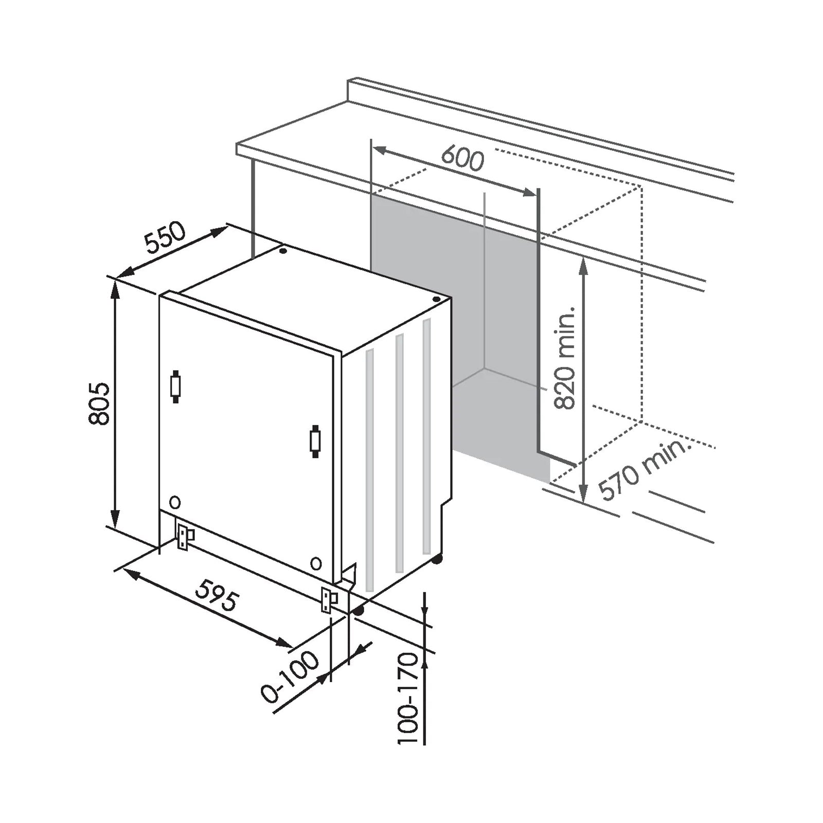 ELBA Fully Integrated Dish-Washer 15 Place Settings 9 Progs