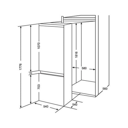 ELBA Refrigerator Built in Bottom Freezer 310 L Inverter ELBA