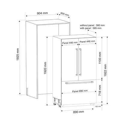 ELBA Refrigerator Built in French Door 453 L Inverter