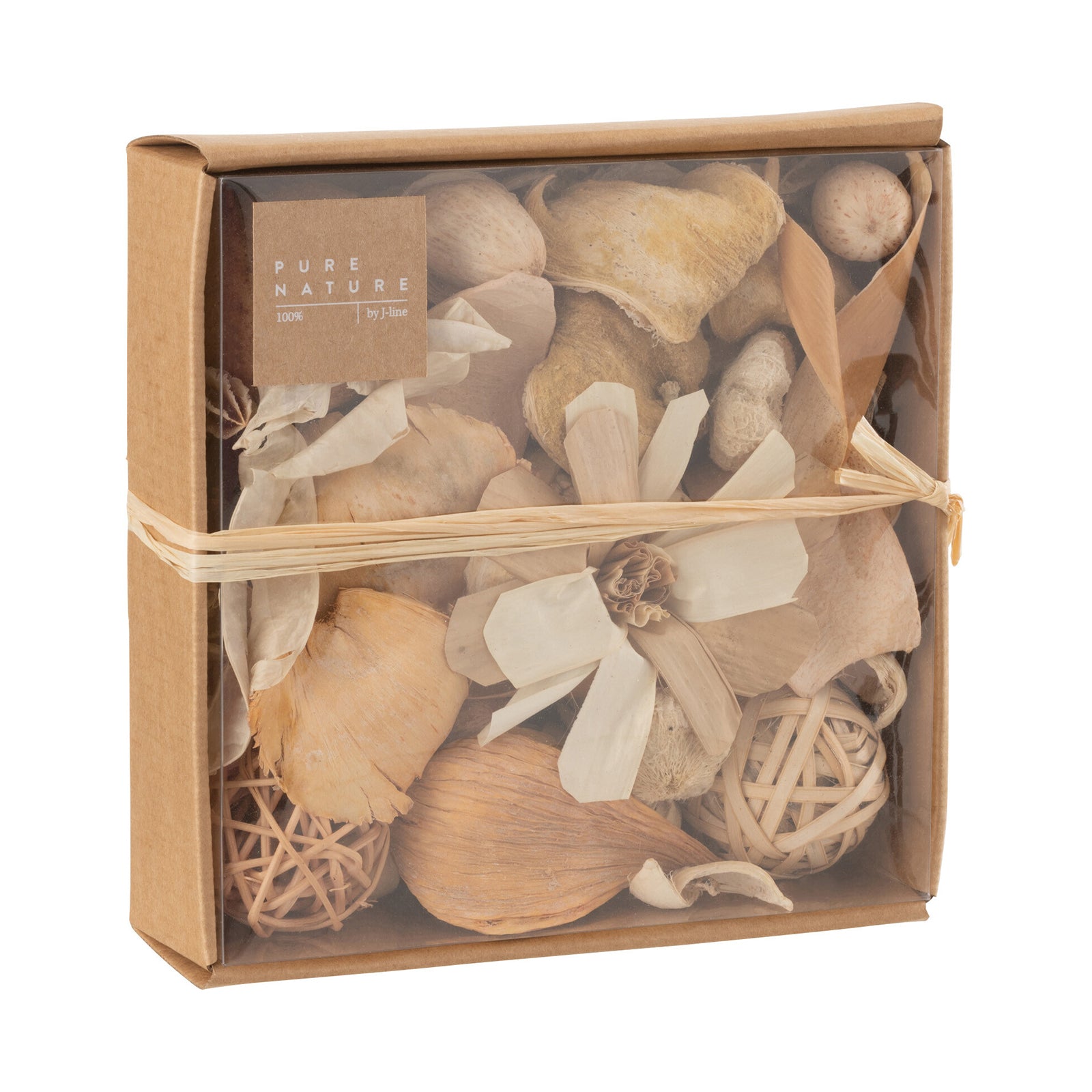 NATURAL FLOWER/NUT POTPOURRI (18.5x18.5x5.5cm)