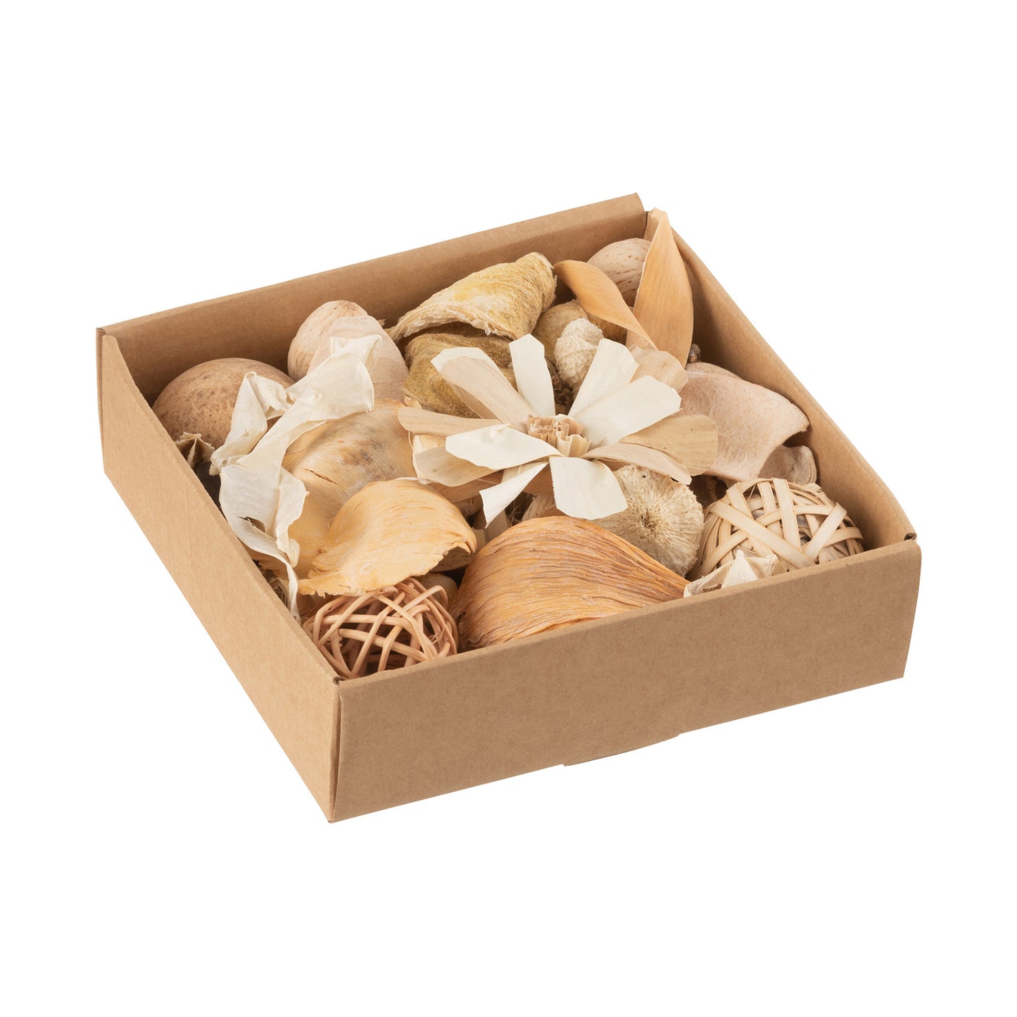 NATURAL FLOWER/NUT POTPOURRI (18.5x18.5x5.5cm)