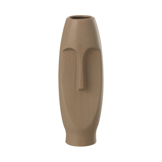 FACE VASE TERRACOTTA BROWN M (10.5x10x30.5cm)