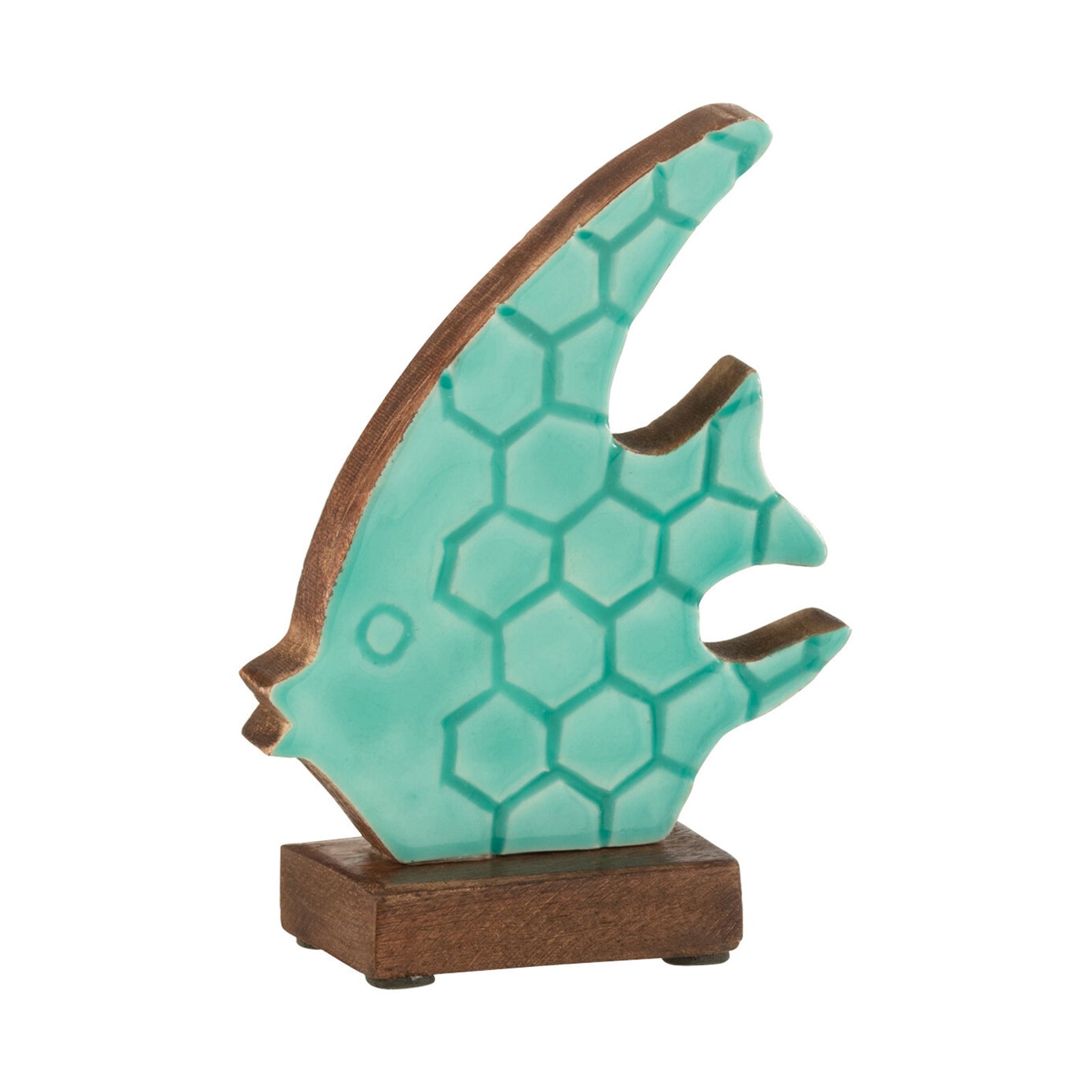 FISH ON STAND MANG AZUR S (11.5x15x5cm)