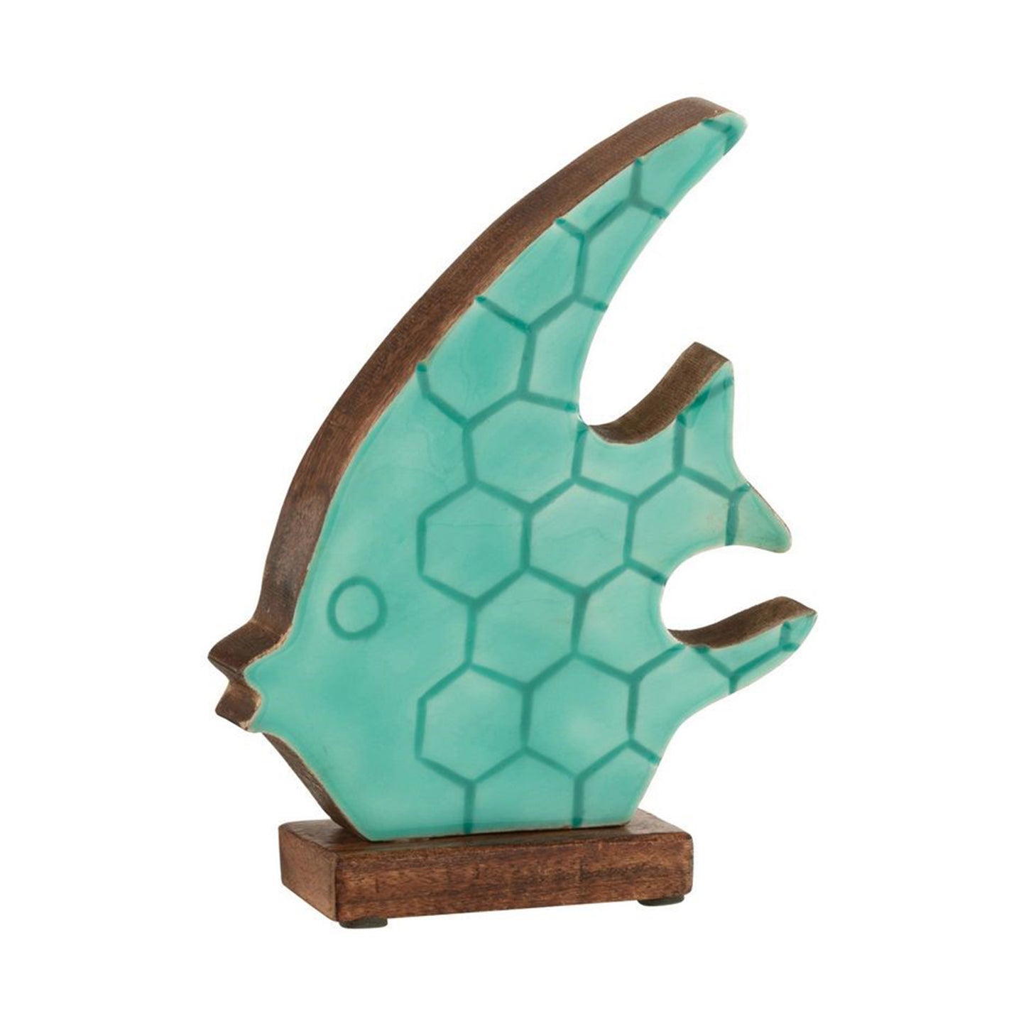 FISH ON STAND MANG AZUR L (16x20x5cm)