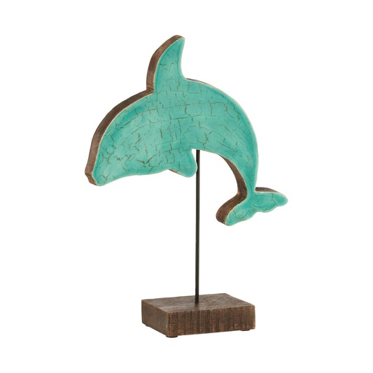 DOLPHIN ON STAND MANG AZUR L (22x32x7.5cm)