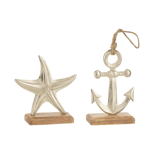 STAR SEA+ANCHOR ALU ARG S ASS2 (15x14x5cm)