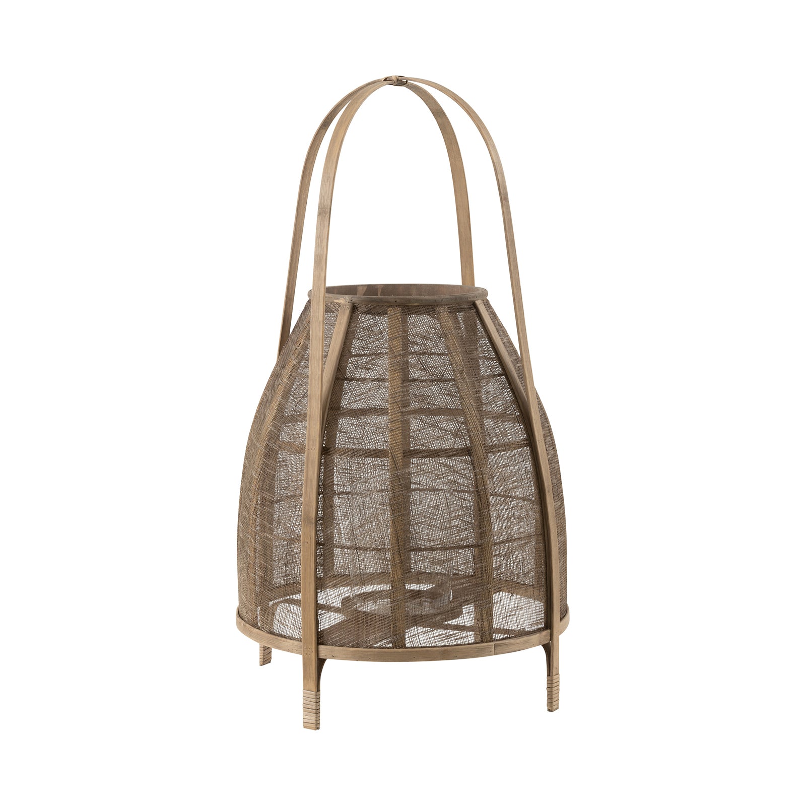 NATURAL BAMBOO HOOD LANTERN L (38.5x38.5x70cm)