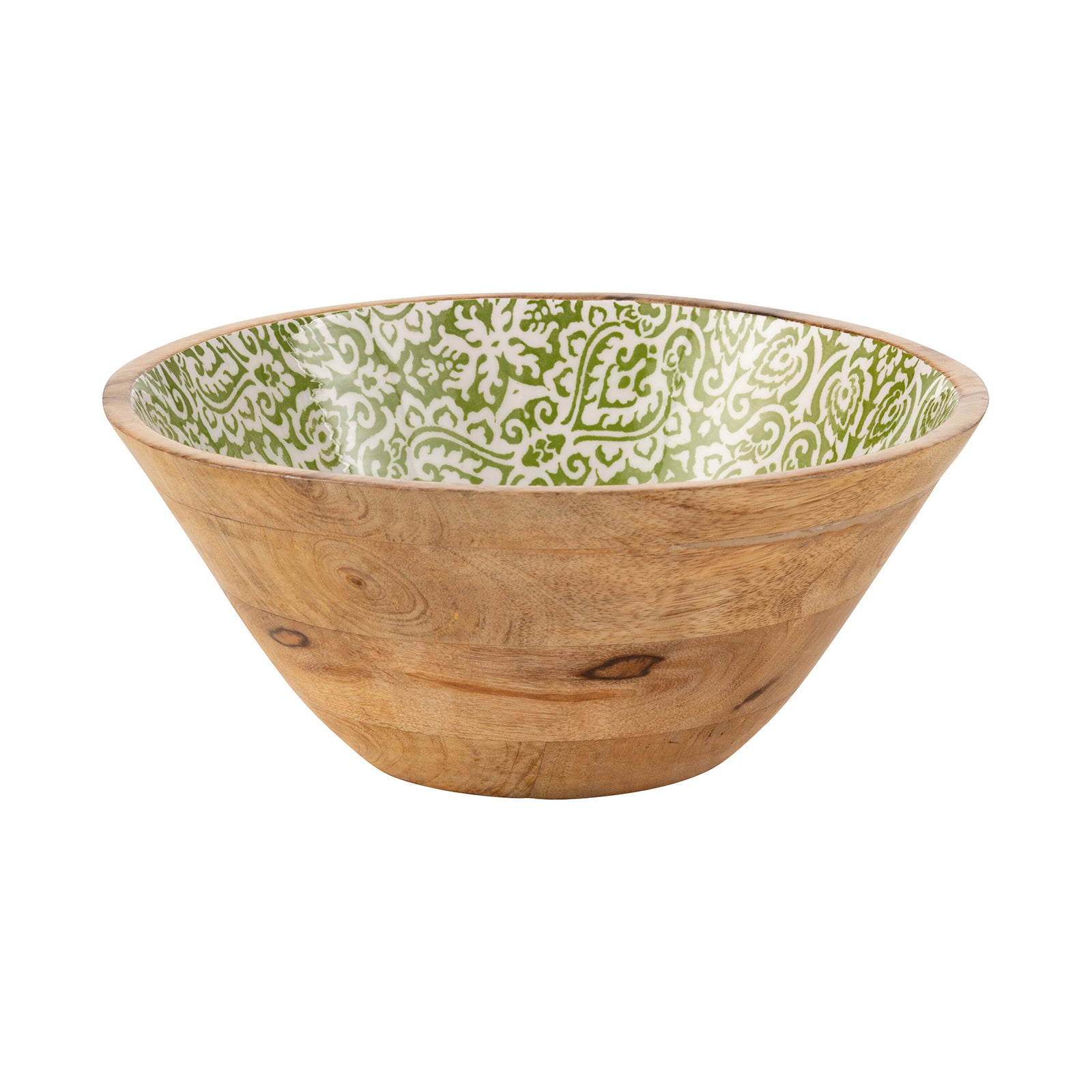 BOWL MANG WOOD GREEN/WHITE L (30x30x12cm)