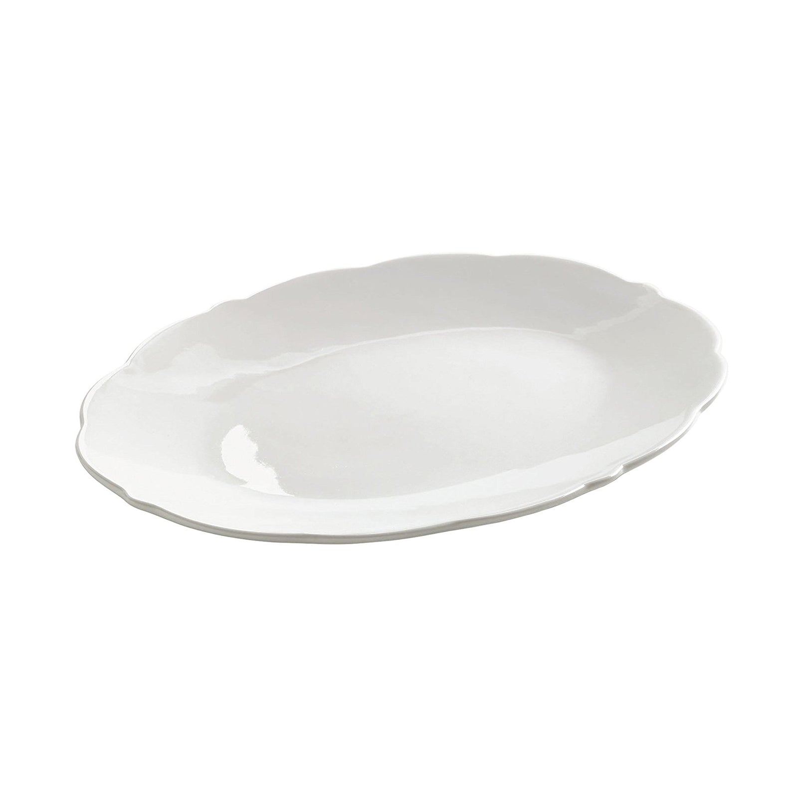 MW WHITE BASICS WHITE ROSE OVAL PLATTER 25X18.5CM