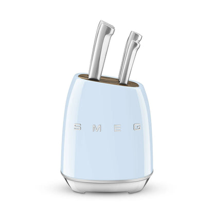Smeg Knife Block Set Pastel Blue
