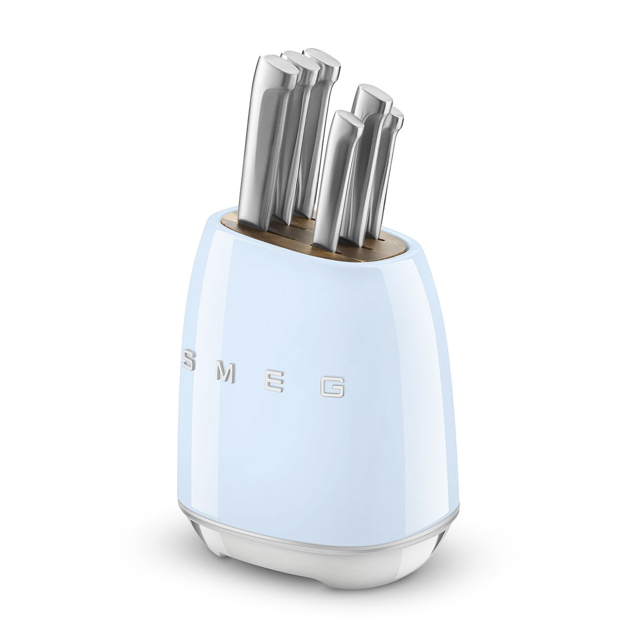 Smeg Knife Block Set Pastel Blue