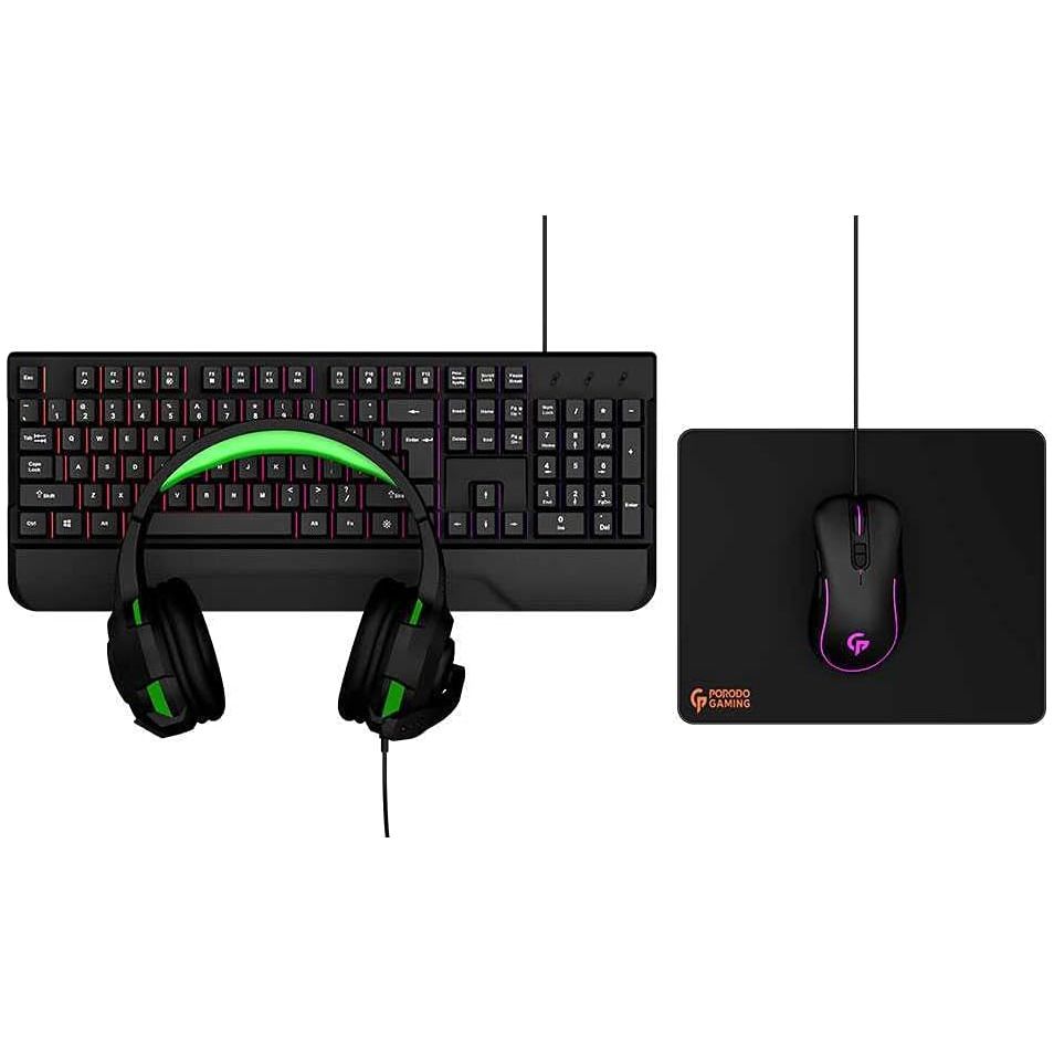 PORODO 4-in-One Gaming Starter Kit (Keyboard+Mse+Head+pad)