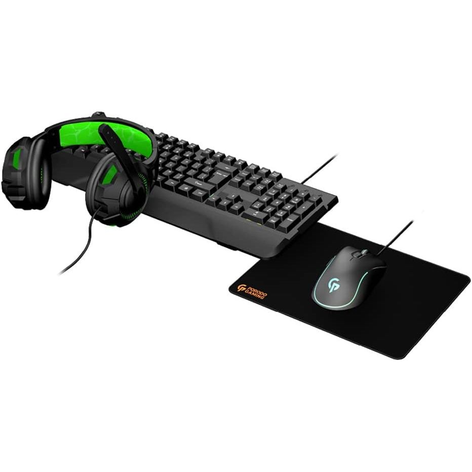 PORODO 4-in-One Gaming Starter Kit (Keyboard+Mse+Head+pad)