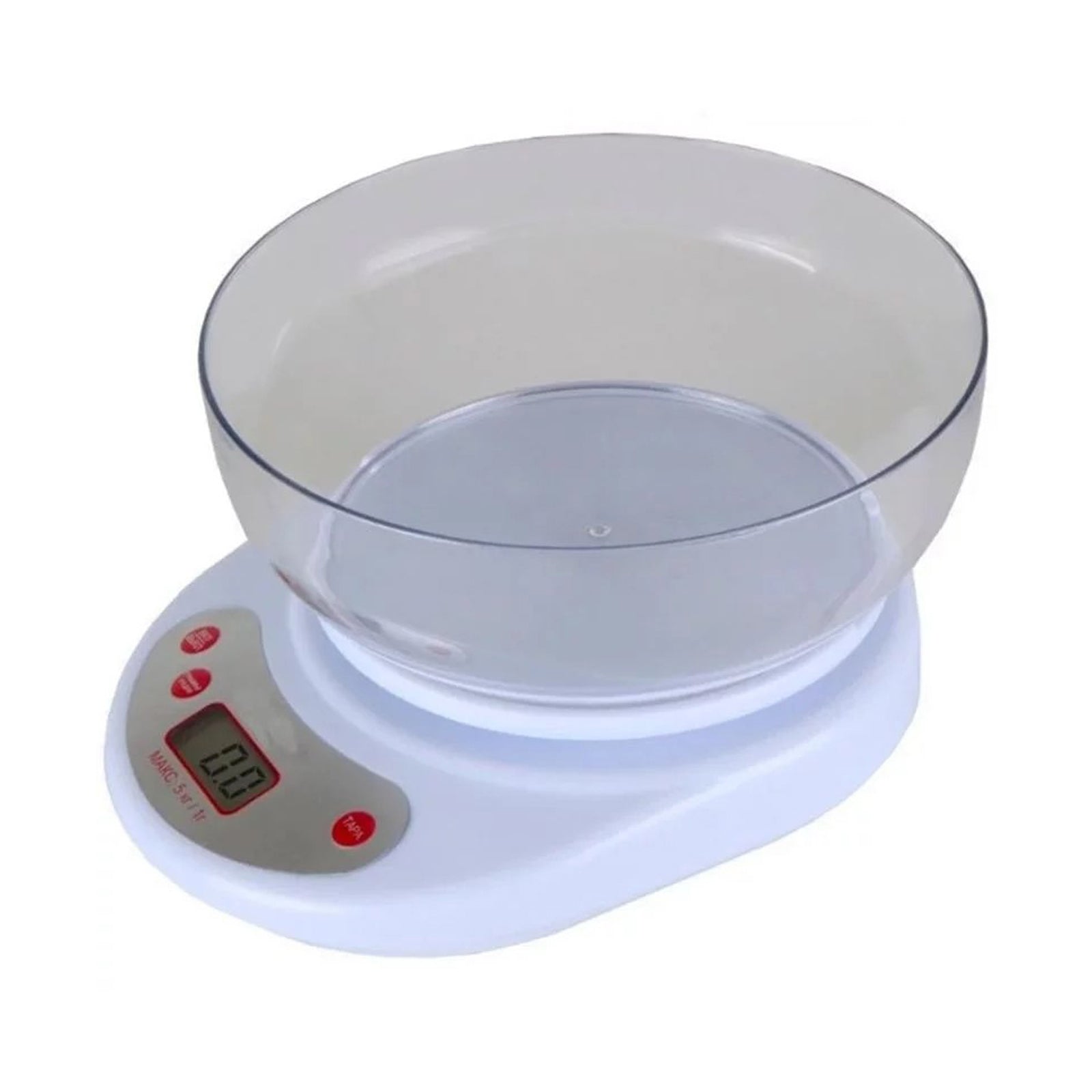 Digital Kitchen Scale with 5kg Capacity and Transparent Bowl