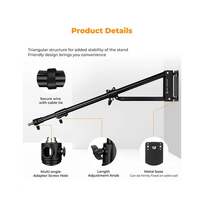 K&F 130cm Wall-Mounted Triangle Boom Arm K&F