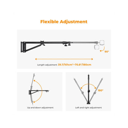 K&F 180cm Wall-Mounted Triangle Boom Arm K&F