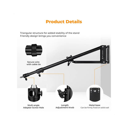 K&F 180cm Wall-Mounted Triangle Boom Arm K&F