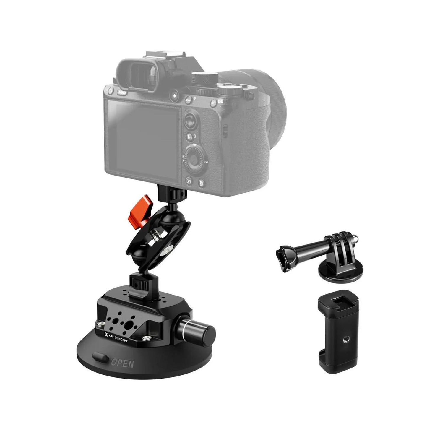 K&F 4.5" Suction Cup Camera Mount with Magic Arm K&F