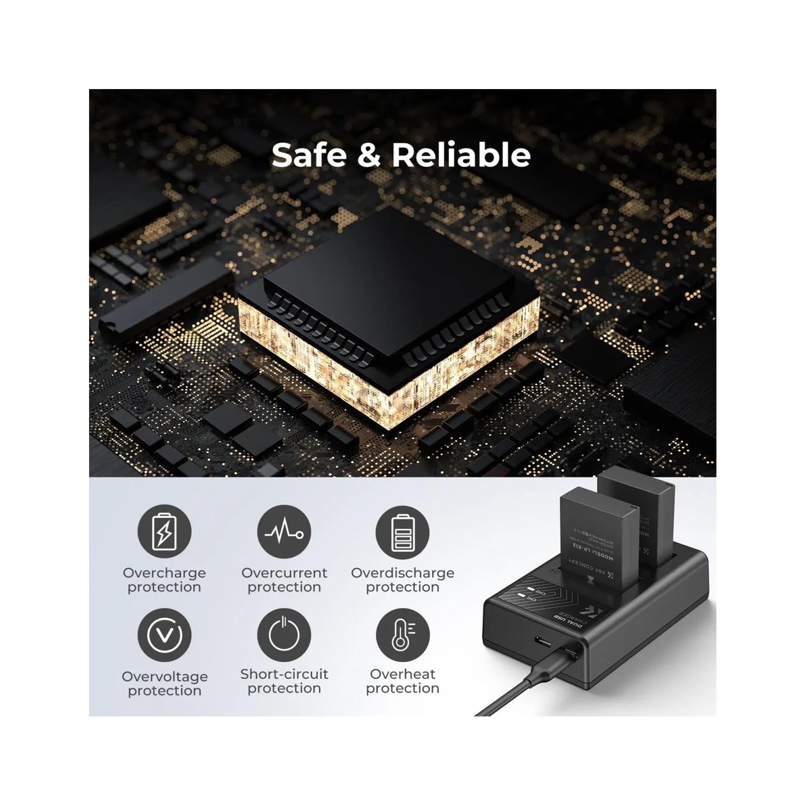 K&F LP-E12 Dual Battery Charger
