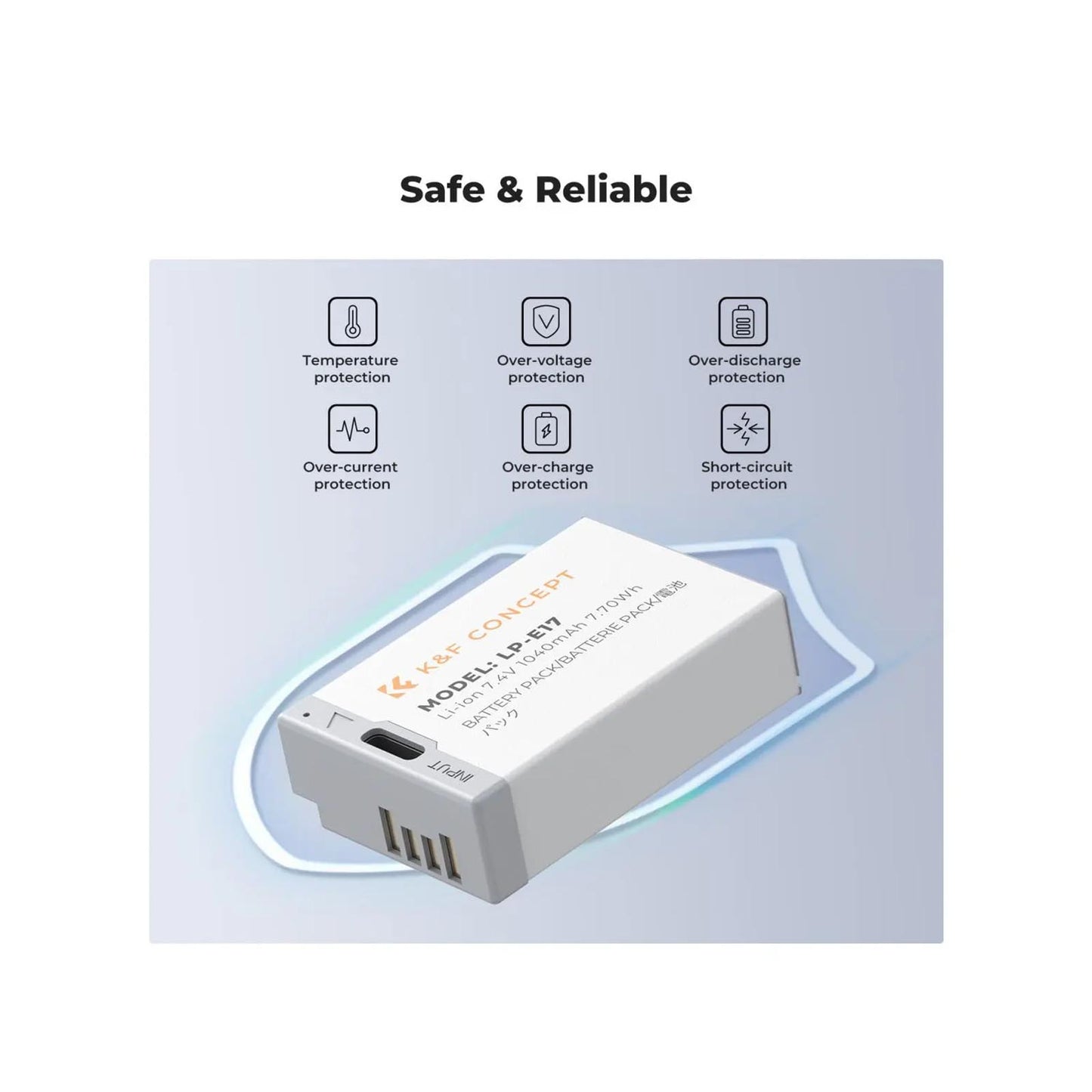 K&F LP-E17 Battery with USB C Fast Charging K&F