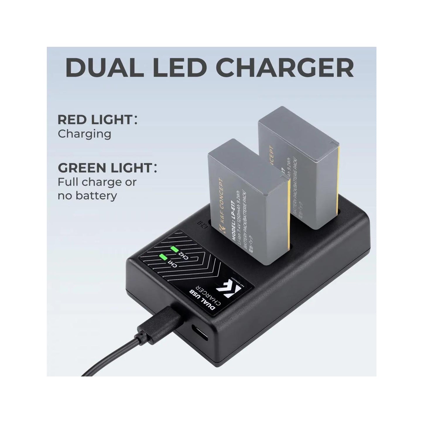 K&F LP-E17 Dual Battery Charger K&F