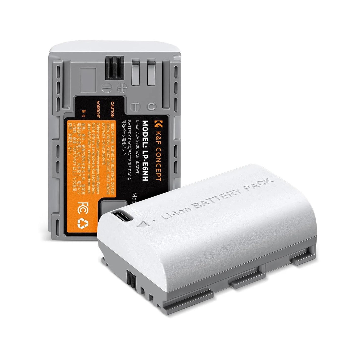 K&F LP-E6NH Battery with Type-C Fast Charging K&F
