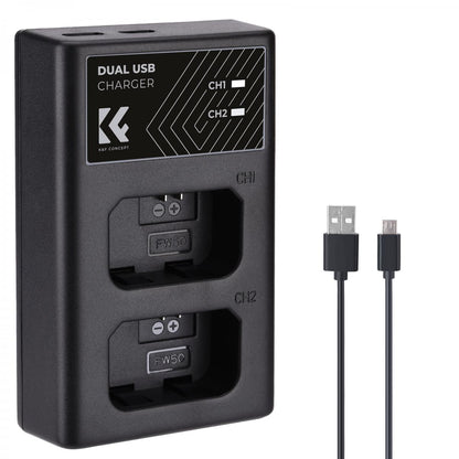 K&F NP-FW50 Dual Battery Charger