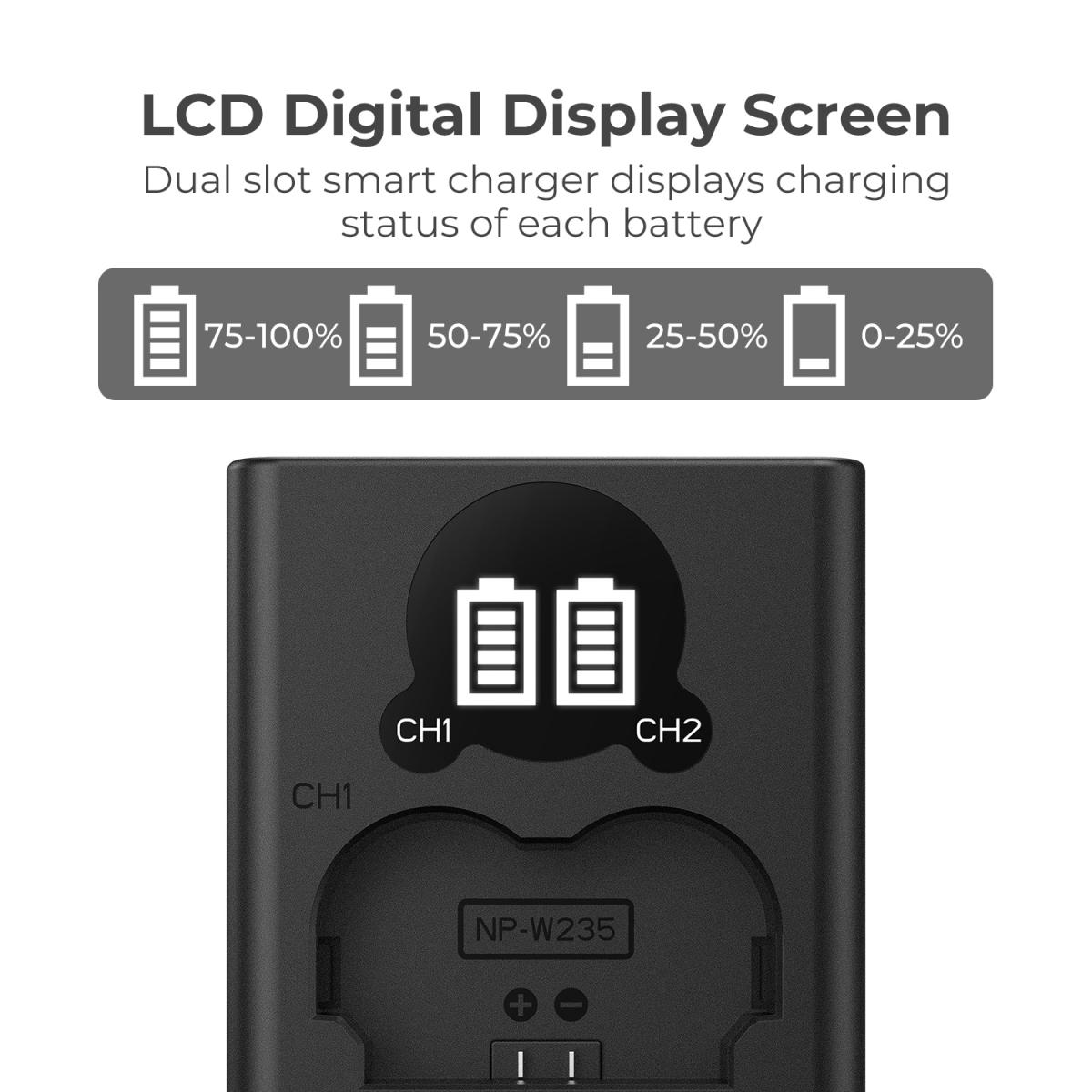 K&F NP-W235 Battery Charger for Fujifilm