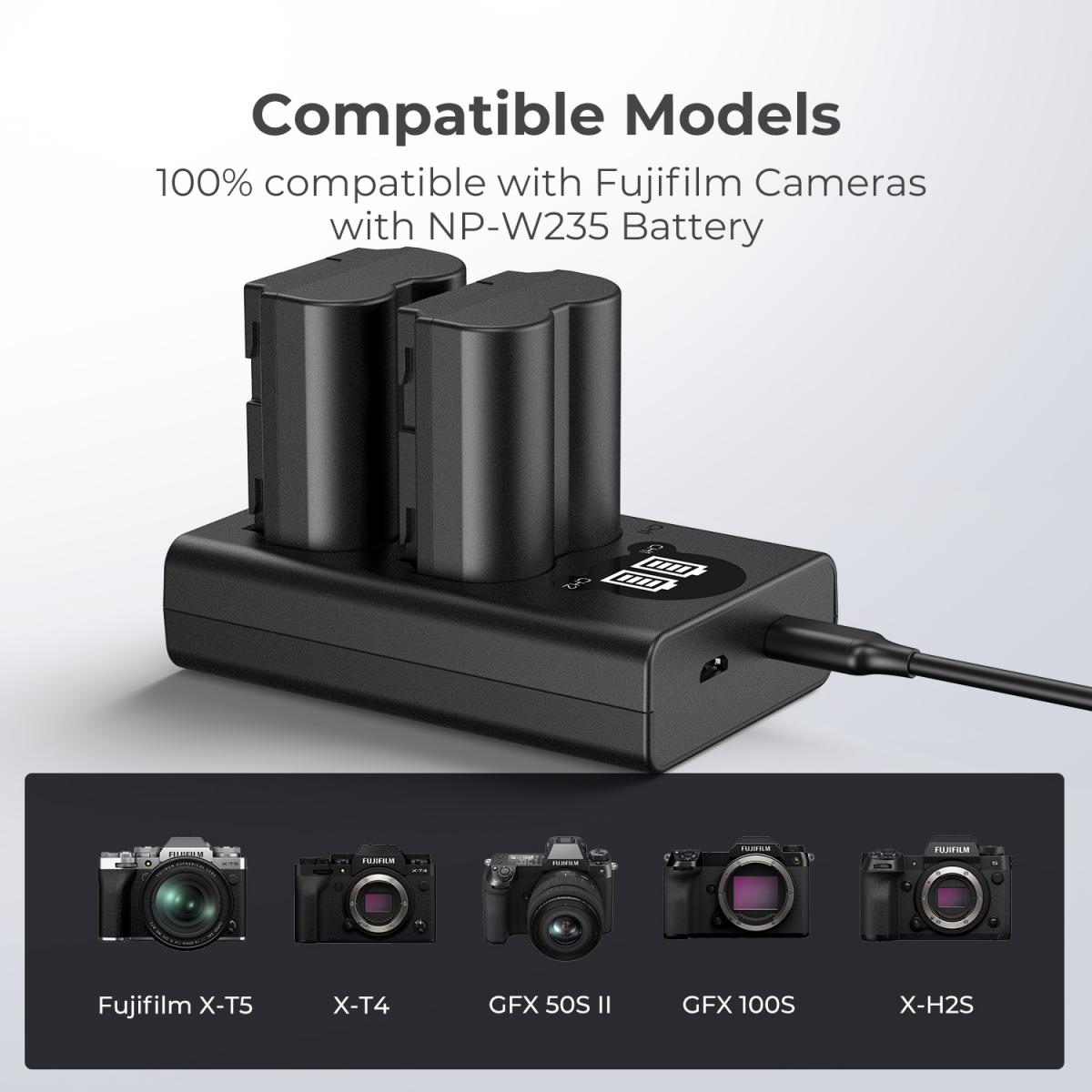 K&F NP-W235 Battery Charger for Fujifilm