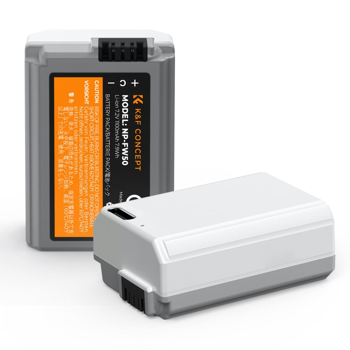 K&F NP-FW50 Battery with USB C Fast Charging