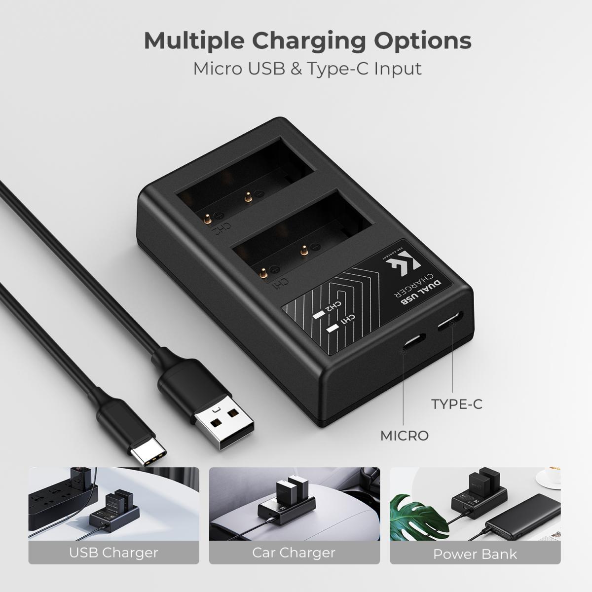 K&F NP-W126S Dual Battery Charger