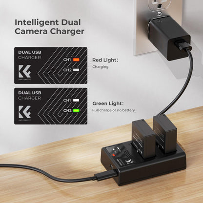 K&F NP-W126S Dual Battery Charger