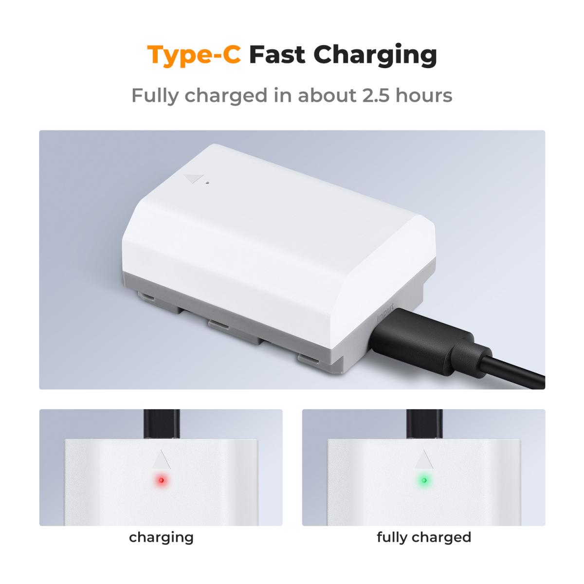 K&F NP-FZ100 Battery with Type-C Fast Charging