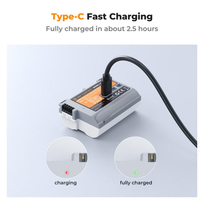 K&F EN-EL15 Battery with Type-C Fast Charging