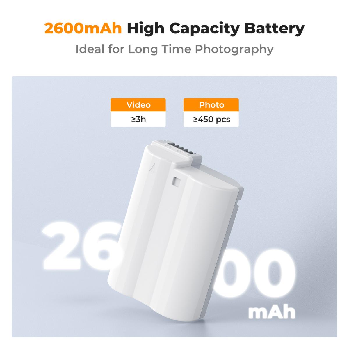 K&F EN-EL15 Battery with Type-C Fast Charging