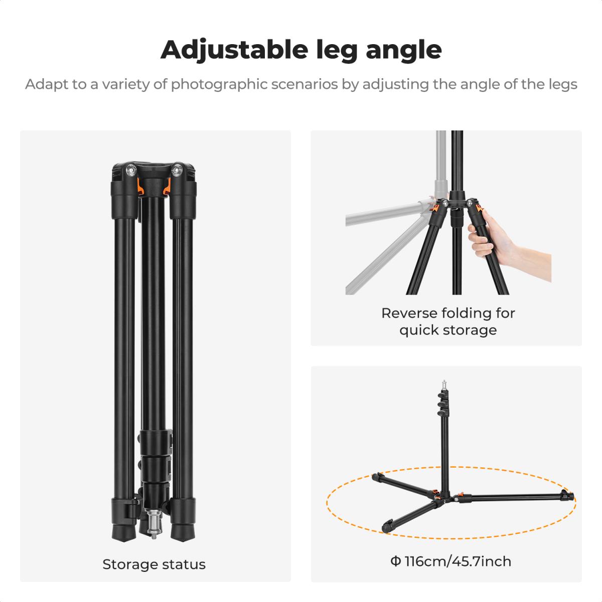K&F Foldable Light Stands 2.0m