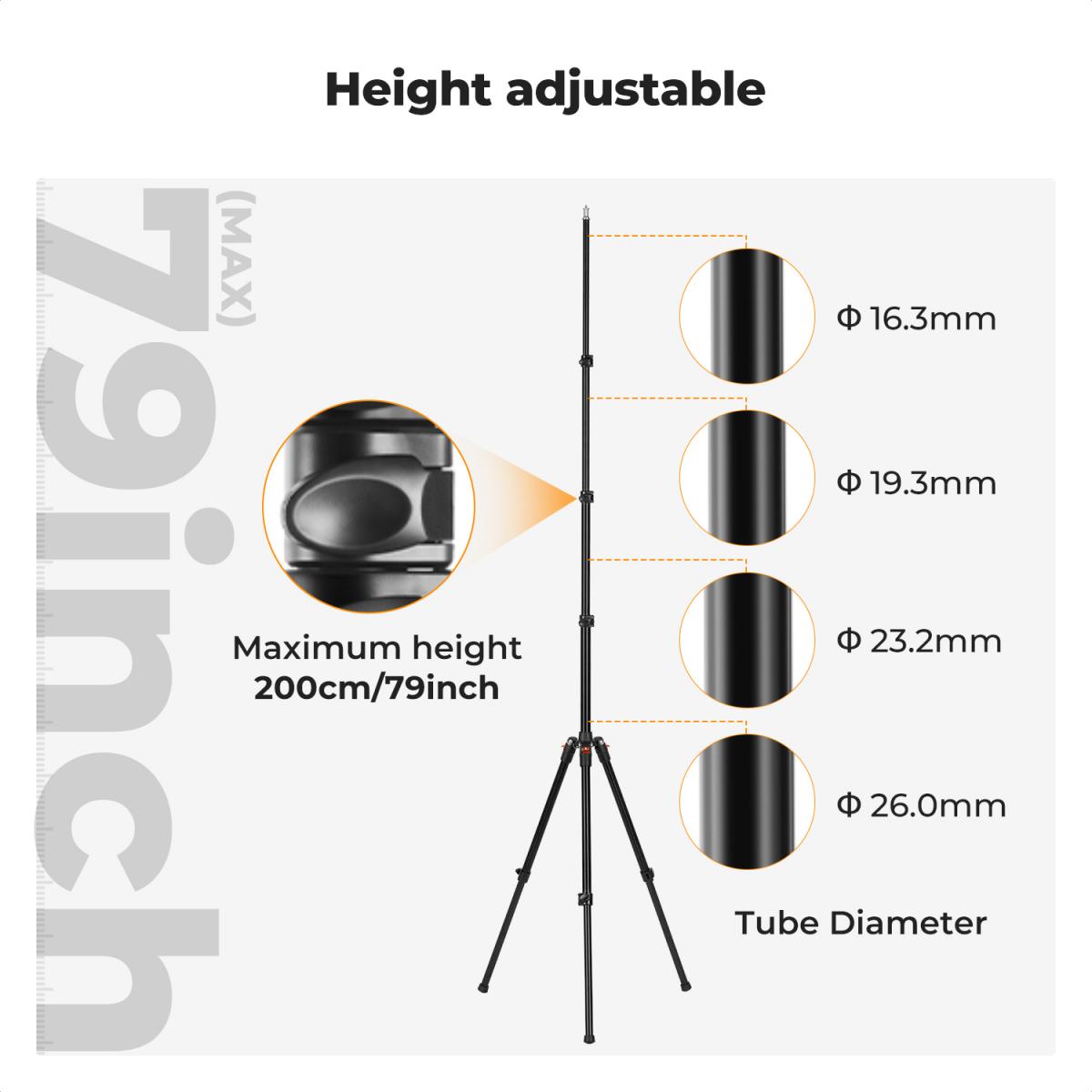 K&F Foldable Light Stands 2.0m