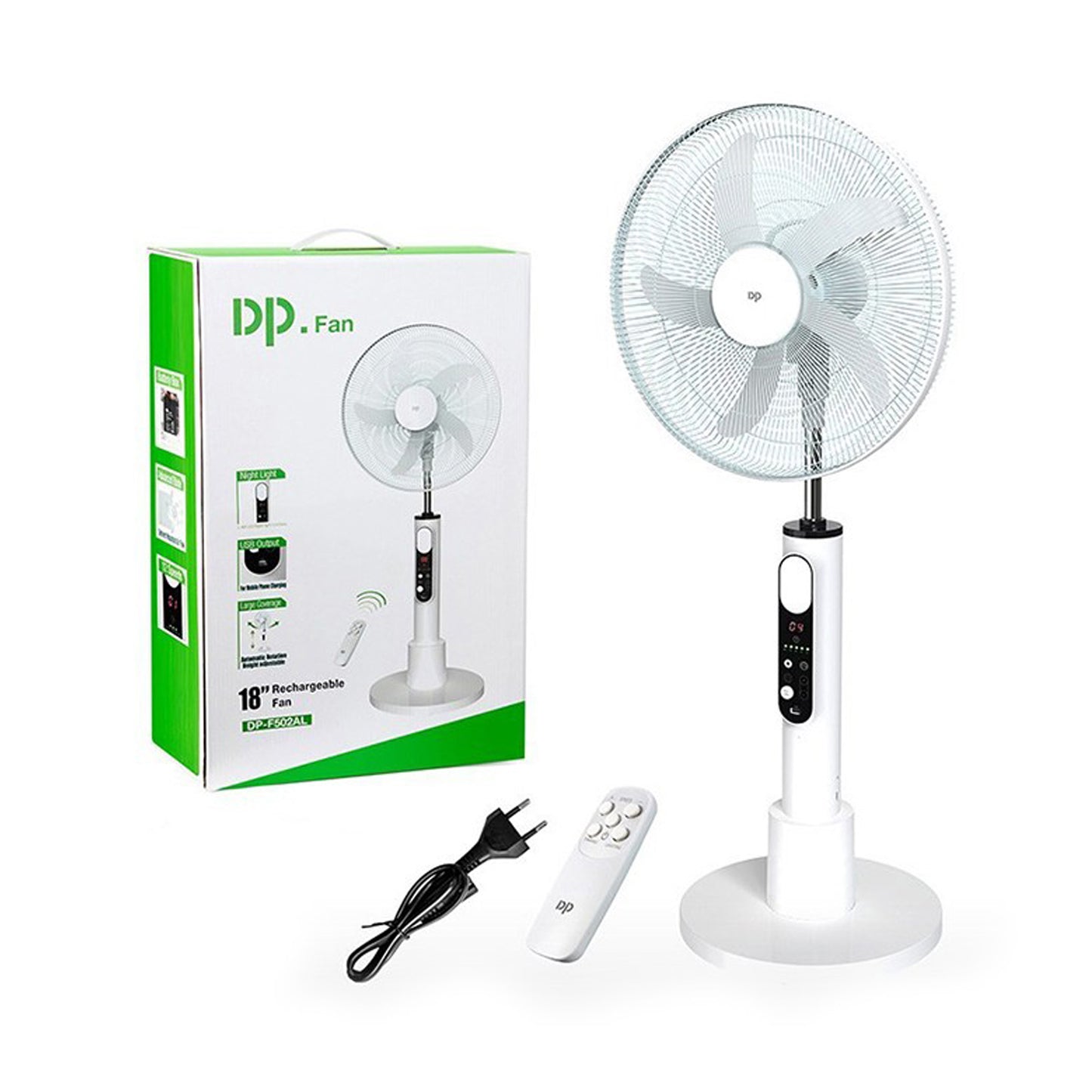 Krypto Rechargeable Stand Fan 18 Inch,40 watt,12 V/5.5 Ah