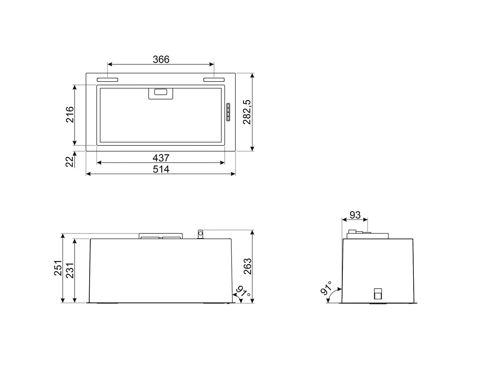 Smeg Integrated Hood 52 cm Stainless Steel