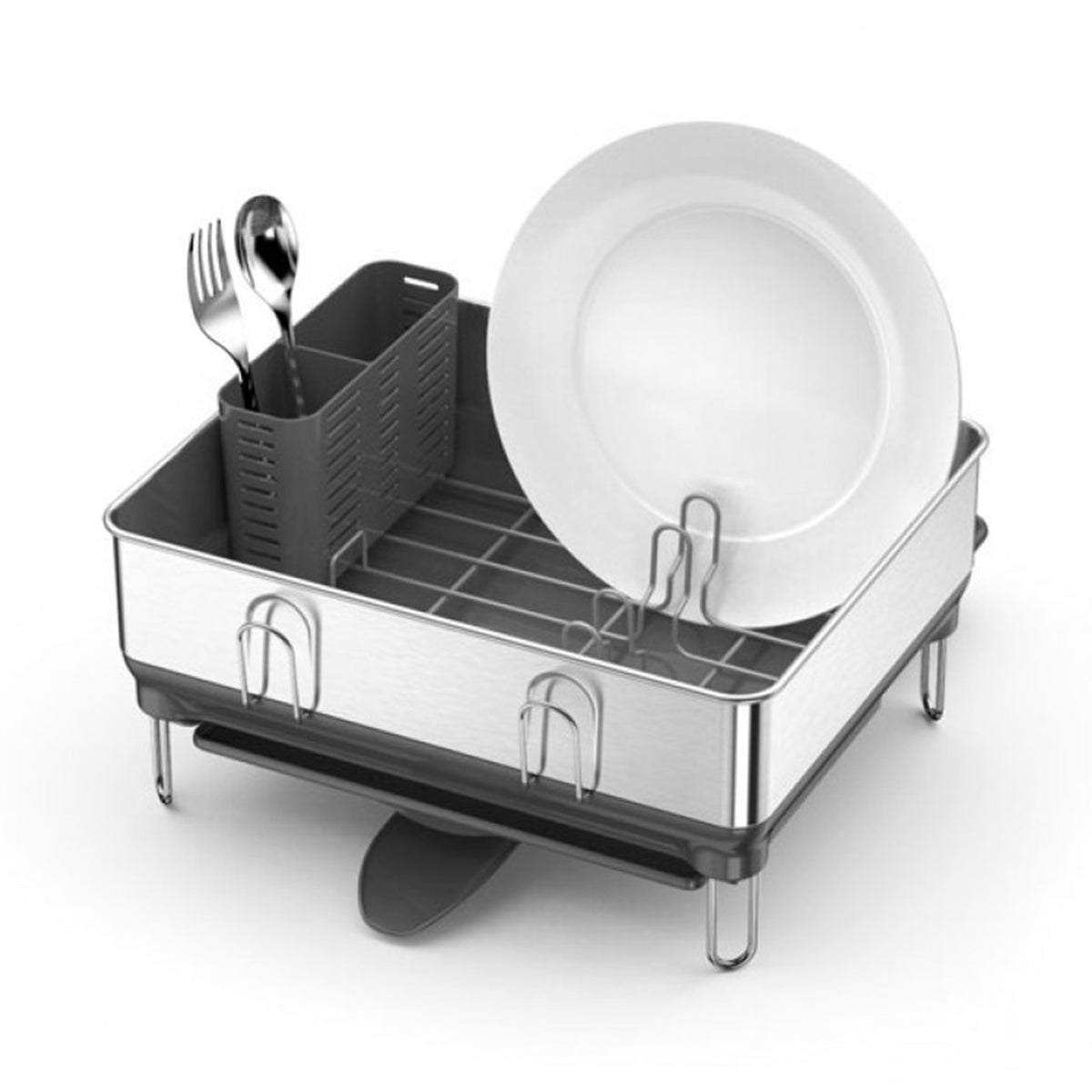 SIMPLE HUMAN COMPACT STEEL FRAME DISHRACK FPP BRUSHED STEEL