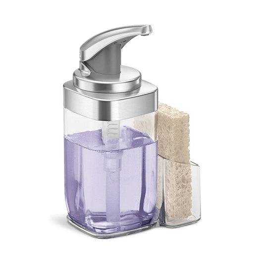 SQUARE PUSH PUMP W/CADDY, BRUSHED NICKEL