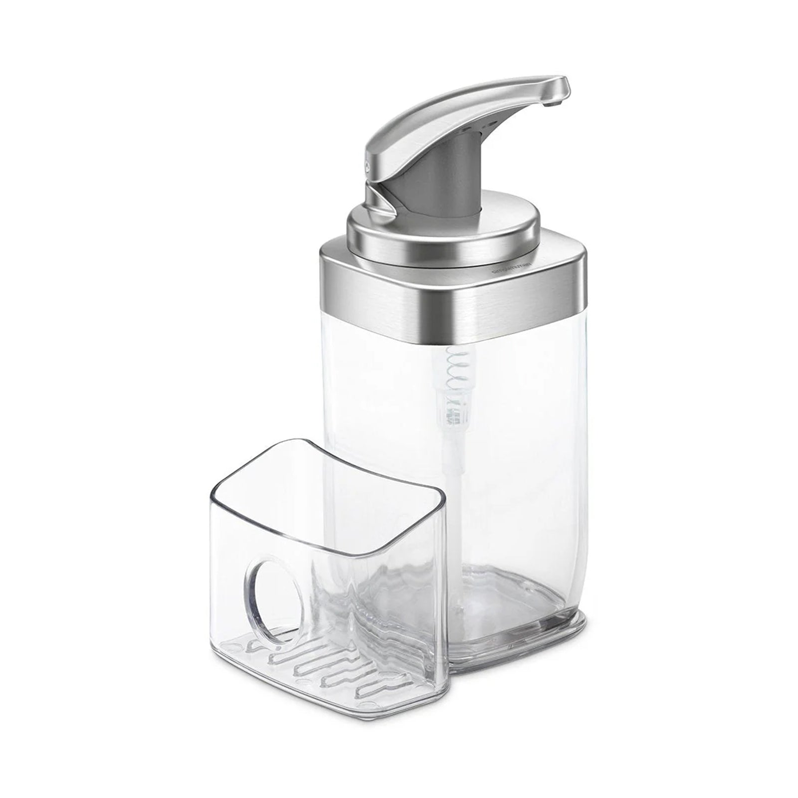 SQUARE PUSH PUMP W/CADDY, BRUSHED NICKEL